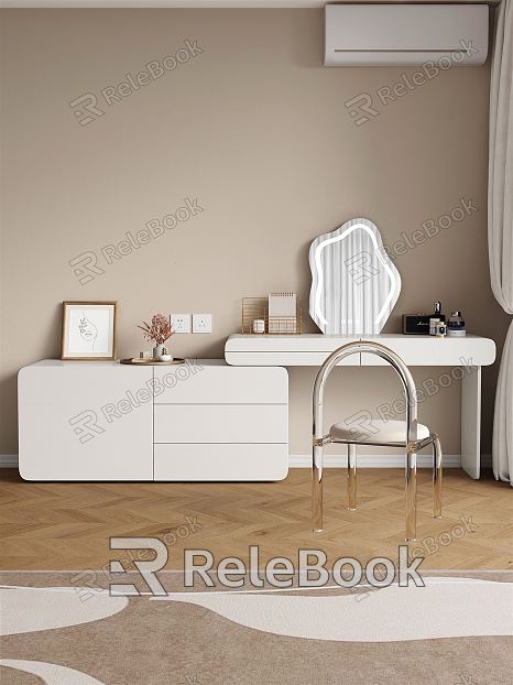 Modern dresser cream dressing table makeup chair combination model