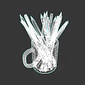 Black Mug With White Handle Filled With Colorful Pencils On Gray Background