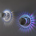 Decorative Wall Lights Pair With Colorful Radial Light Mounted On Wall 3d model