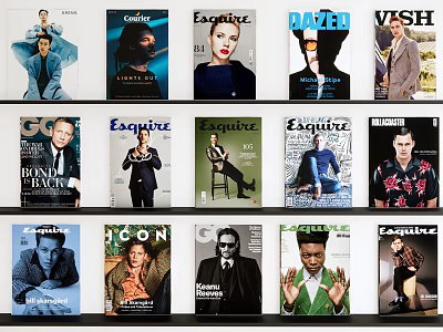 Showcase of Various Magazine Covers with Different Types of People and Fashion Styles 3d model
