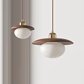 Modern Pendant Lighting Fixtures With Wooden Base Brass Accents And White Globe Shades