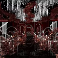 Luxurious Banquet Hall Interior With Crystal Chandeliers Red Floral Decor And Tables Chairs Setup