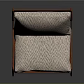 Minimalist Wooden Frame Chair With Light Colored Cushion And Backrest