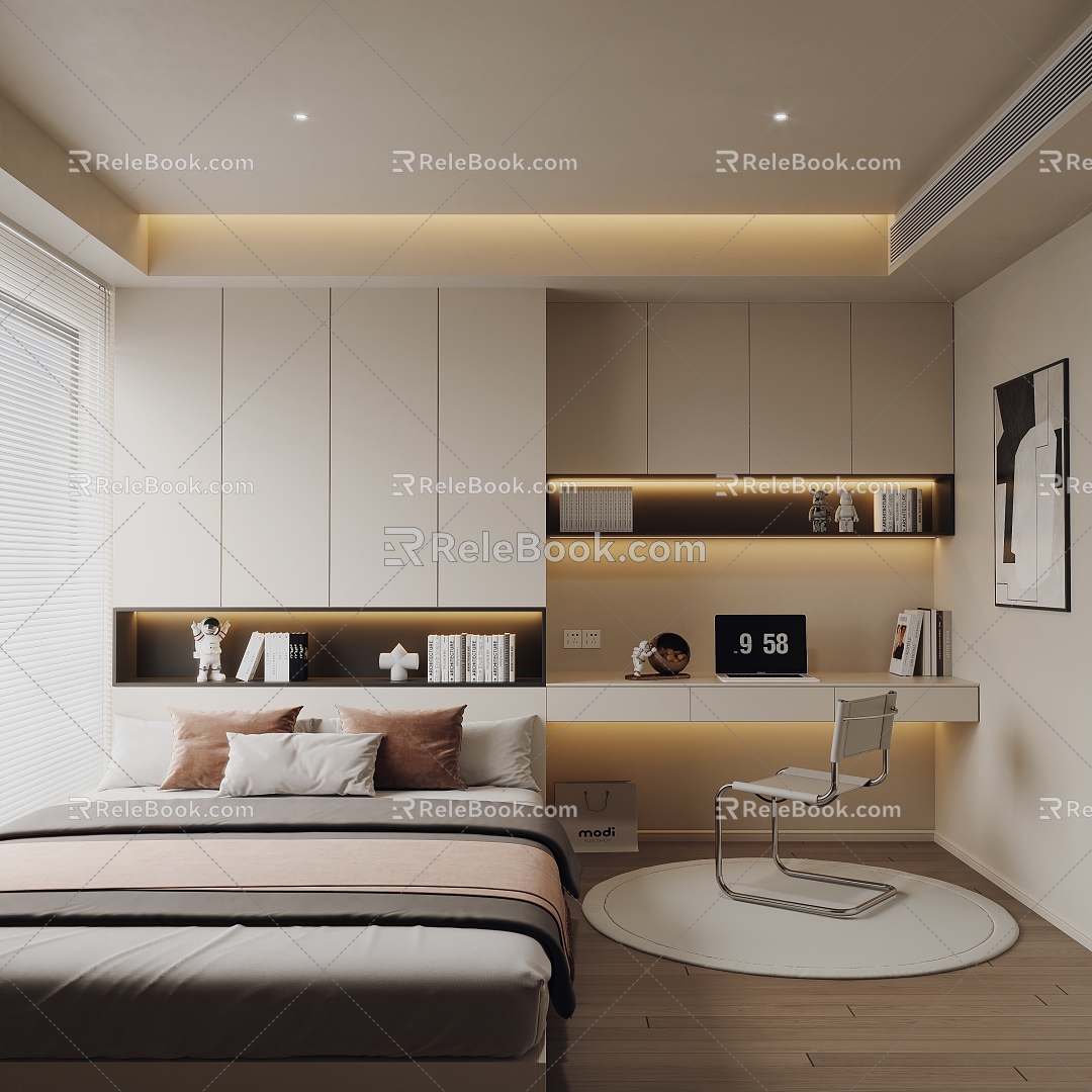 Modern Tatami Bedroom 3d model