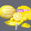 Vibrant Yellow Lemon Themed Photo Check in Spot For Fresh Cool Summer