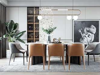 Light Luxury Restaurant 3d model