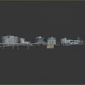 Detailed 3D Urban City Model With Buildings Streets And Green Spaces
