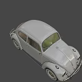Vintage Cream Colored Beetle Car With Classic Design And Round Headlights