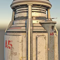 AR Marked Metal Weapon Towers With Defense Systems On Grassy Hillside