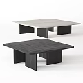 Modern Black And White Marble Coffee Tables With Black Base And Round Square Shapes