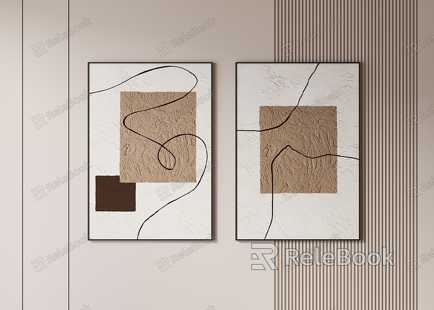 Simple Silent Wind Texture Hanging Painting model