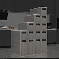 Modern White Console Cabinet And Side Cabinet Featuring Sleek Design Multiple Storage Drawers 3d model