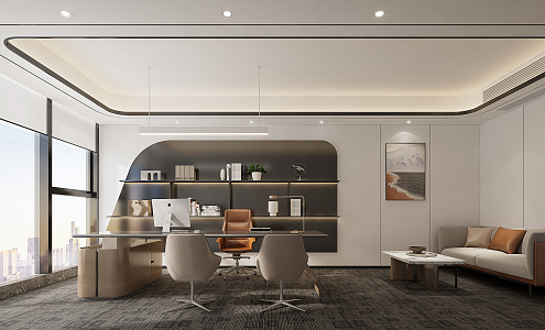 Modern Office Manager Room 3d model