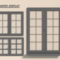 Black Frame Casement Windows Glass Panels Home Interior Display Design