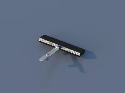 Durable Black Rectangular Tool With Silver Metal Clip And Smooth Surface 3d model