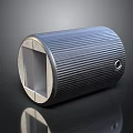 Cylindrical Metal Equipment with Ribbed Surface Square Opening and Side Circular Hole