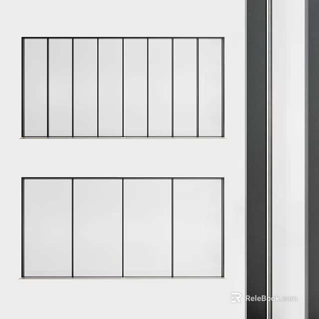 Sleek Modern Casement Window With White Frame And Glass Panels For Home Use 3d model 
