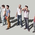 Characters Men Casual Foreigners 3d model