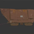 Rusty Tracked Utility Vehicle With Enclosed Cabin And Loading Ramp 3d model