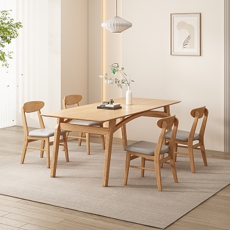 Modern Dining Table and Chair Combination 3d model