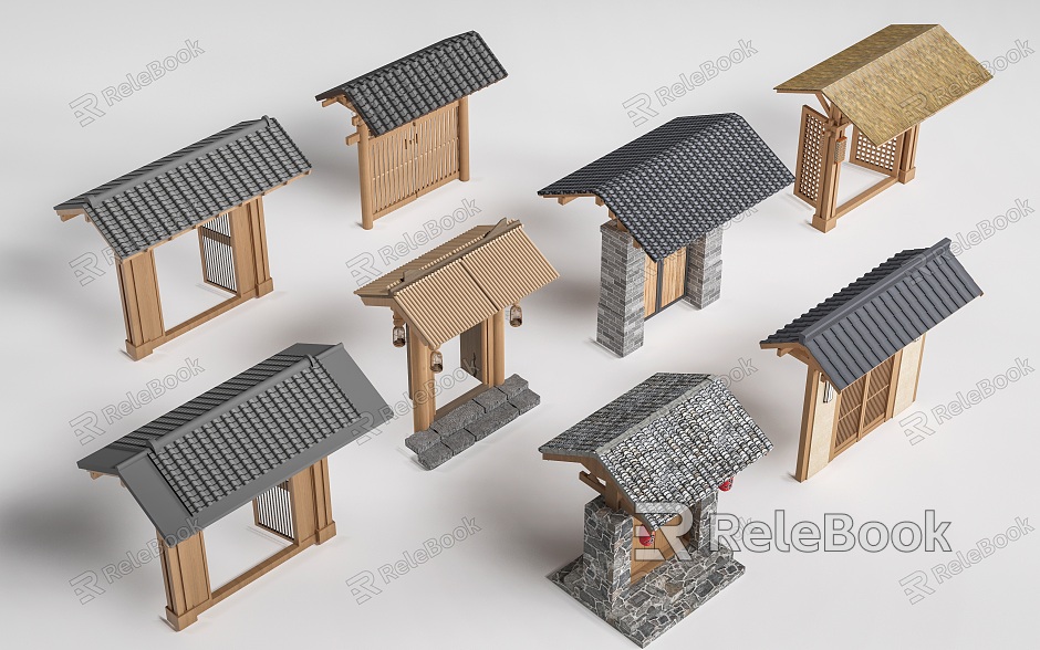 New Chinese Courtyard Door Courtyard Door Homestay Door Courtyard Door Head model