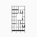 Modern Bookcase With Metal Frame Multiple Shelves And Colored Storage Units