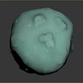 Wood Stone Blue Decorative Object With Green Dripping Texture Design