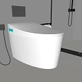 Modern Bathroom Interior With Wall Mounted Smart Toilet Ceramic Surface And Neutral Tiles