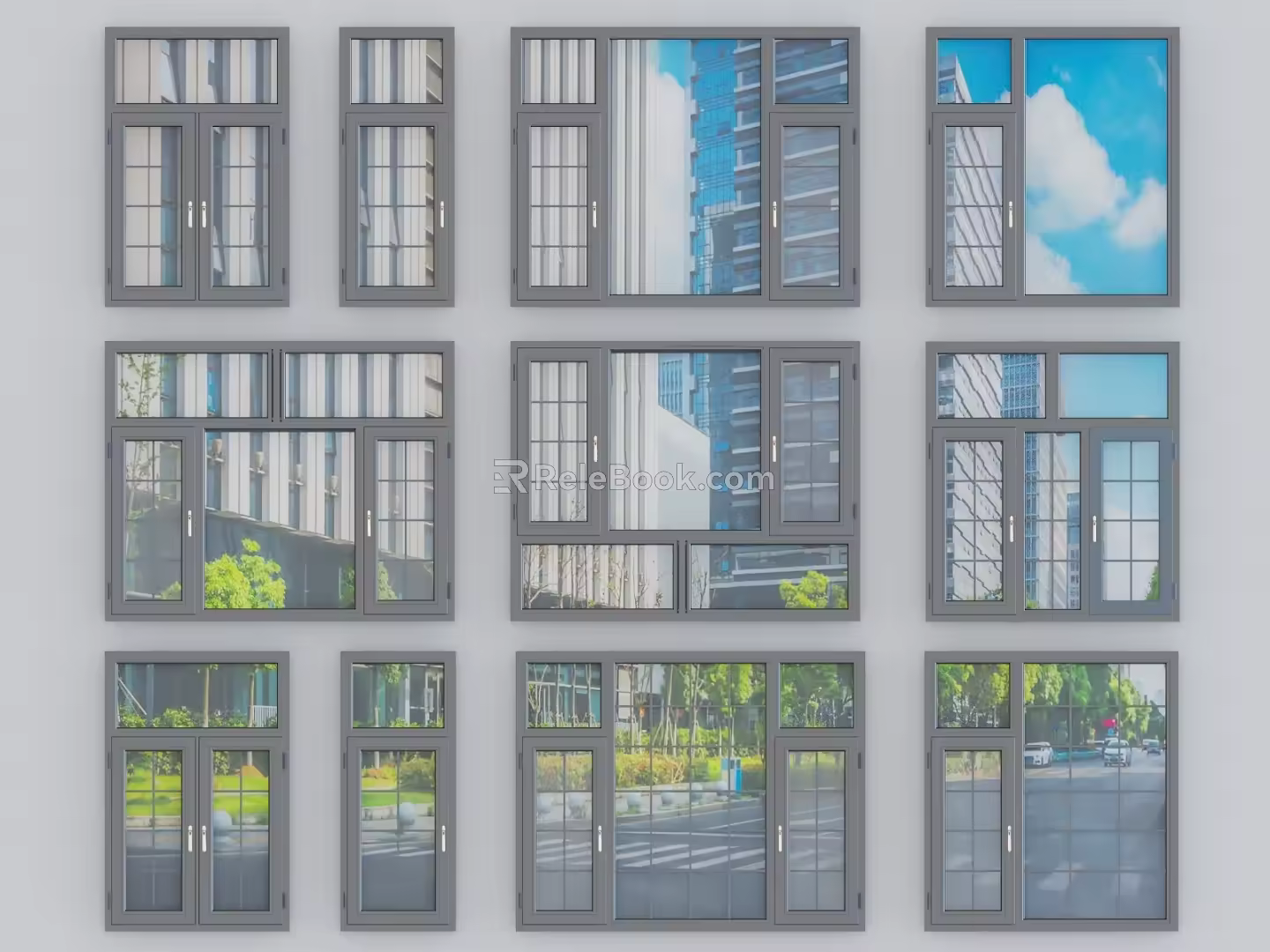 window glass window casement window sliding window aluminum alloy window broken bridge aluminum window bay window balcony window 3d model