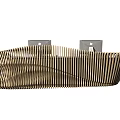 Modern Wooden Reception Desk With Wavy Striped Design And Stylish Structure