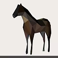 Low Poly Reptile Sculpture With Geometric Patterns And Earthy Color Tones