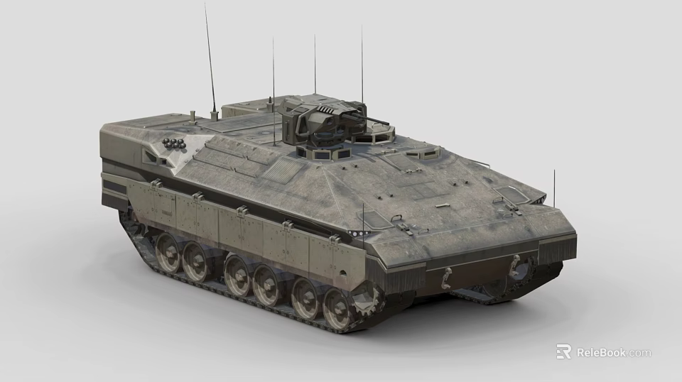 Modern Military Armored Tank With Heavy Armor Tracks And Multiple Antennas 3d model 