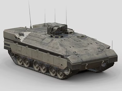 Modern Military Armored Tank With Heavy Armor Tracks And Multiple Antennas 3d model
