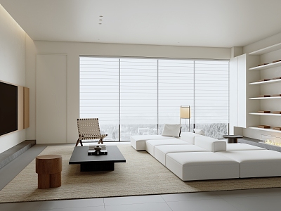 Modern Minimalist Living Room 3d model