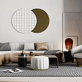 Modern sofa coffee table combination 3d model