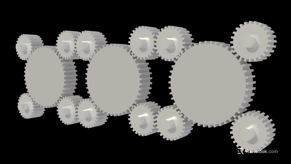 Durable Industrial Hardware Tools With Precision Metal Gears And Mechanical Components 3d model 