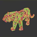 Golden Geometric Tiger Sculpture As Stylish Decorative Furniture Piece For Home