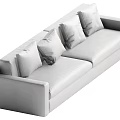 Light Gray Modern Multi Seater Sofa With Plush Cushions And Clean Design 3d model