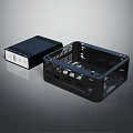 Black Computer Case With Open Frame Structure And Front Panel Design