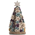 Multi Colored Succulent Shaped Decorative Ornament Set With Tree Shaped Structure For Home Decor