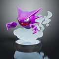 Purple Ghost Like Creature With White Smoke And Glowing Black Base 3d model
