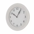 Stylish Round Wall Clock With White Dial Black Numbers And Decorative White Frame 3d model