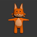 Cute Orange Cartoon Fox Character With Open Arms And Light Belly