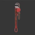Red Metal Adjustable Wrench Hardware Tool for Repair and Tightening Work