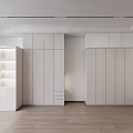 Modern White Wardrobe with Cabinet Doors Drawer and Open Shelf Interior Design