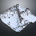 Snow Covered Mountain Range With Textured Peaks And White Snow Natural Landscape