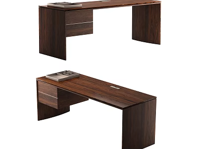Modern Wooden Home Office Desk With Spacious Worktop And Drawer Storage 3d model