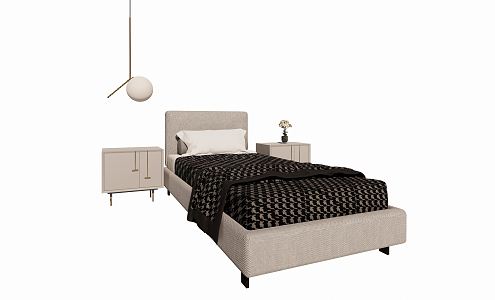 Modern Single Bed 3d model