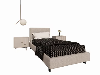 Modern Single Bed 3d model