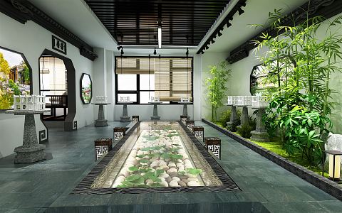 New Chinese Classroom Garden Theme Classroom 3d model